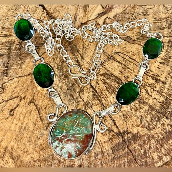 Chrysocolla Pendant Necklace 16”-17” - Picture 6 of 14